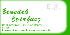 benedek czirfusz business card